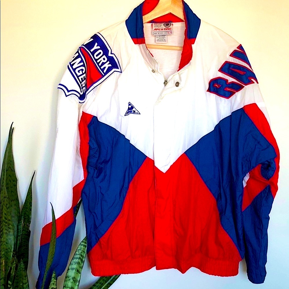 VTG 90s New York Rangers Windbreaker Jacket | Authentic Vintage NHL | NY Rangers